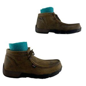 Men's Justin Cappie Brown Leather Steel Toe Work Shoe Size 9 M